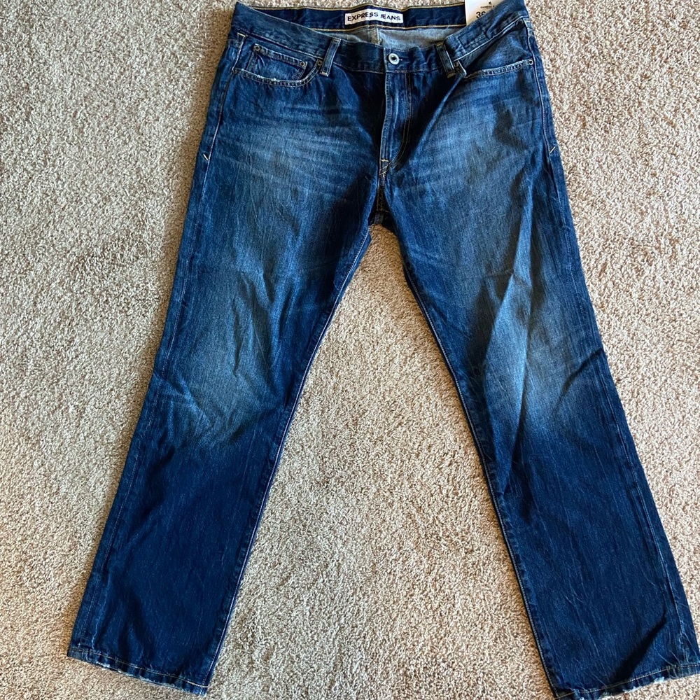 Mens Express Rocco Slim Fit Straight Leg Jeans 36x32